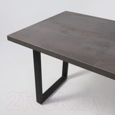 Обеденный стол Listvig Fit 140 раздвижной 140-180x85 (хромикс бронза/черный)