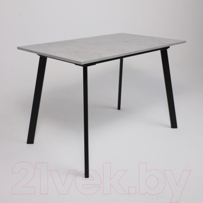 Обеденный стол Listvig Maus 110 110x70x75 (бетон светлый/черный)