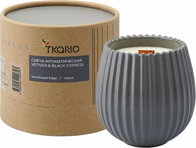 Свеча Tkano Edge Vetiver & Black cypress TK23-ARO0065 (серый)