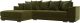 Диван угловой Лига Диванов НордСтар левый / 121114L (микровельвет зеленый/подушки микровельвет зеленый) - 