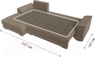Диван угловой Лига Диванов НордСтар левый / 121126L (рогожка корфу 03,/подушки рогожка корфу 03)
