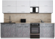 Готовая кухня Интерлиния Мила Gloss 50-29 (белый софт/керамика/травертин серый) - 