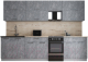 Кухонный гарнитур Интерлиния Мила Gloss 50-29 (керамика/керамика/травертин серый) - 