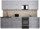 Готовая кухня Интерлиния Мила Gloss 50-29 (пепел софт/керамика/травертин серый) - 