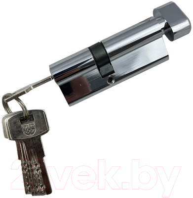 Цилиндровый механизм замка DWF Profi 80мм 5 ключей ключ/ручка 35x45 (хром)