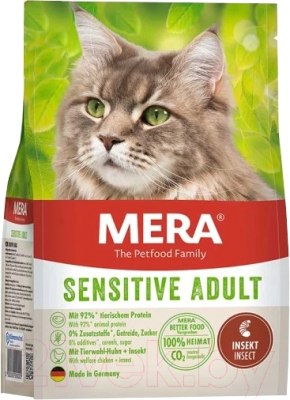 Сухой корм для кошек Mera Cats Sensitive Huhn & Insekten (400г)