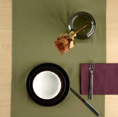 Изображение товара Дорожка на стол Tkano Essential TK22-TR0005 (оливковый)