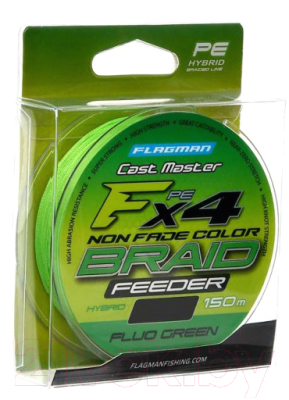 Леска плетеная Flagman Fishing Cast Master Feeder Braid F4 150м Fluo 0.18мм 11.3кг 25lb (CMNFF_018)