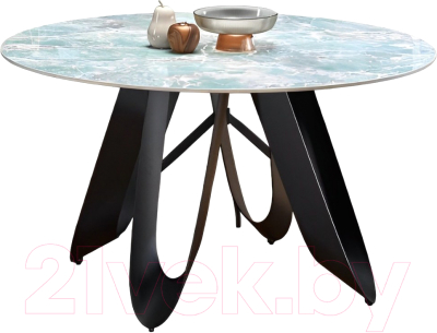 Обеденный стол Halmar Giovani (зеленый мрамор/черный)