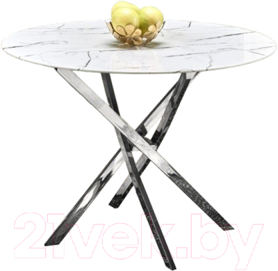 Обеденный стол Halmar Raymond 3 (белый/серебряный)