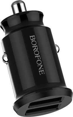 Адаптер питания автомобильный Borofone BZ8 2USB (черный) - 