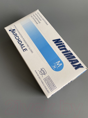 Перчатки одноразовые NitriMAX Нитриловые неопудренные (M, 100шт, синий)