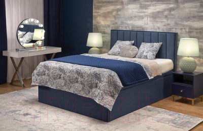 Двуспальная кровать Halmar Asento 160x200 (темно-синий)