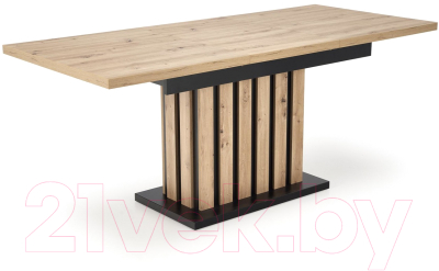 Обеденный стол Halmar Lamello 160-210x90 (дуб артизан/черный)