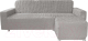 Чехол на угловой диван Mio Tesoro С оттоманкой ПО-3 Люкс 6467 (светло-серый, правый) - 