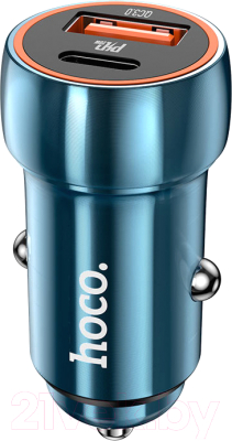 Адаптер питания автомобильный Hoco Z46A (синий)