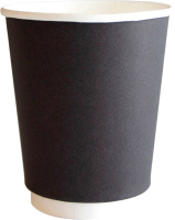 Набор бумажных стаканов Gecko Двухслойный 250мл (4x15шт, черный) - 