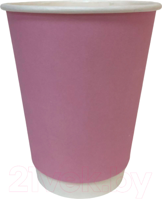 Набор бумажных стаканов Gecko Двухслойный 350мл (3x15шт, розовый)