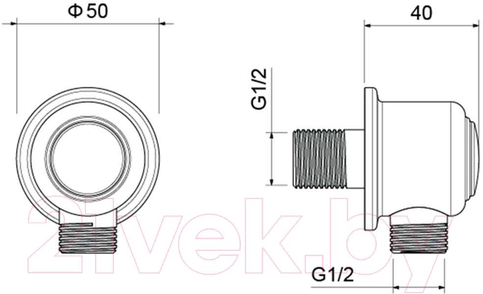 Подключение для душевого шланга Aquatek AQ2461PG