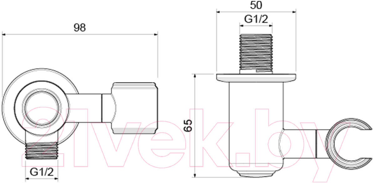 Подключение для душевого шланга Aquatek AQ2462PG