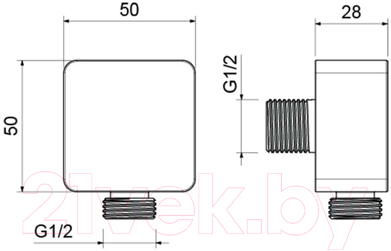 Подключение для душевого шланга Aquatek AQ2459MB