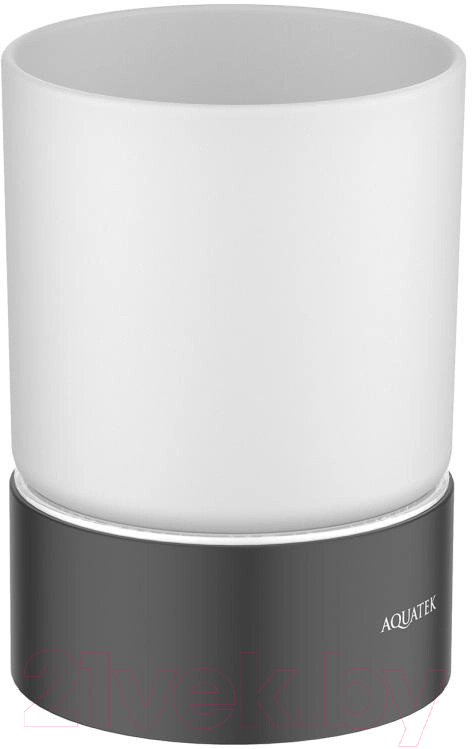 Стакан для зубной щетки и пасты Aquatek Лира AQ4428MB (черный матовый)