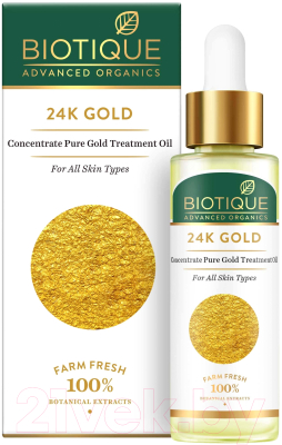 Масло для лица Biotique Advanced Organics 24K Gold Concentrate Pure Gold Treatment (30мл)