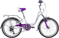 Детский велосипед Novatrack 20 Butterfly 20SH6V.BUTTERFLY.VL22 (белый/фиолетовый) - 