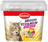 Витамины для животных Sanal Multi Vitamin подушечки с лососем / 1581SC (100г) - 