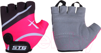 Велоперчатки STG Х61872-М (M, черный/розовый)