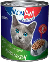 Влажный корм для кошек MonAmi Кролик кусочки в соусе (250гр) - 