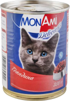 Влажный корм для кошек MonAmi Говядина (350гр) - 