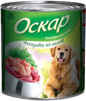 Влажный корм для собак Оскар Ассорти из мяса (750гр) - 