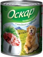 Влажный корм для собак Оскар С говядиной и индейкой (750гр) - 