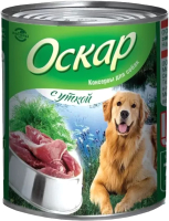 Влажный корм для собак Оскар С уткой (750гр) - 