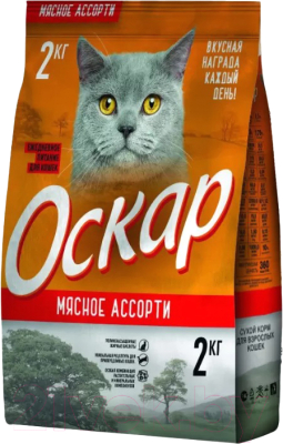 Сухой корм для кошек Оскар Мясное ассорти (2кг)
