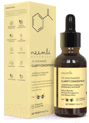 Сыворотка для лица Neemli Naturals 10% Niacinamide Clarity Concentrate Очищающий концентрат (30мл)
