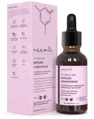 Сыворотка для лица Neemli Naturals 17% Azeclair Spotless Concentrate Для жирной кожи (30мл)