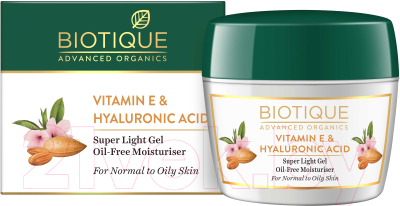 Гель для лица Biotique Advanced Organics Vitamin E & Hyaluronic Acid Super Light (175г)