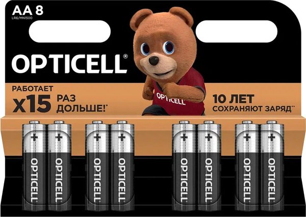 Комплект батареек Opticell Basic AA 5051008 (8шт)