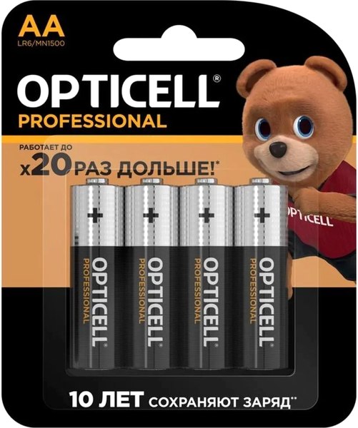 Комплект батареек Opticell Professional AA 5052001 (4шт)