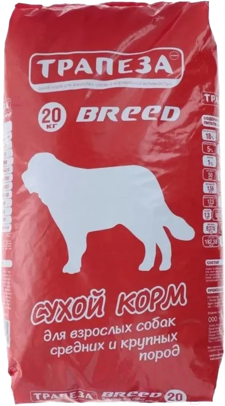 Сухой корм для собак Трапеза Breed для взрослых собак средних и крупных пород