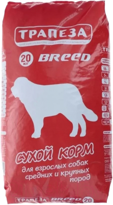 Сухой корм для собак Трапеза Breed для взрослых собак средних и крупных пород (20кг)