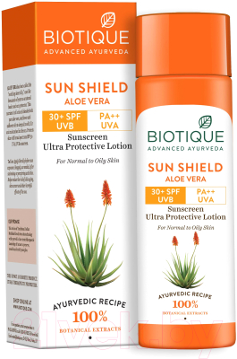 Лосьон солнцезащитный Biotique Sun Shield Aloe Vera 30+Spf Sunscreen Lotion (120мл)