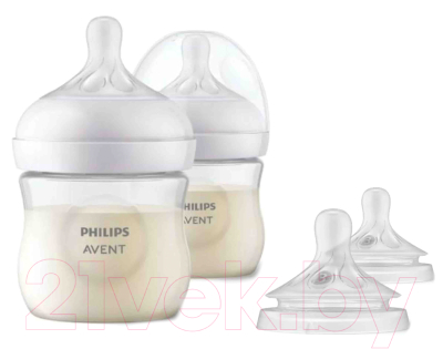 Набор бутылочек для кормления Philips AVENT Natural Response + Соска Natural Response 2шт / SCS100/12 (2x125мл)