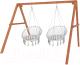 Качели Капризун Деревянные с подвесными креслами / Р911-39 (серый) - 