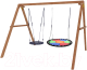 Миниатюра изображения товара Качели National Tree Company Деревянные с гнездом Свиби и гнездом 60 / Р911-50 (разноцветный)