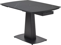 Обеденный стол M-City Balde 140 Matt / 614M05568 (Black Marble Solid Ceramic/Black) - 