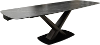 Обеденный стол M-City Blanco 160 Matt / 614M05571 (Black Marble Solid Ceramic/орех) - 