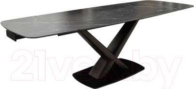 Обеденный стол M-City Blanco 160 Matt / 614M05571 (Black Marble Solid Ceramic/орех)